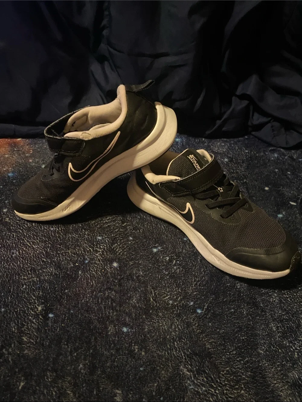 Nike Black and White Youth Running Shoes